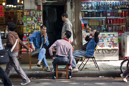 Chairs on the street in China