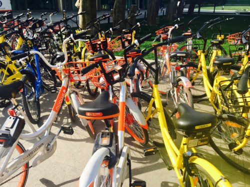 Mobike and Ofo bikes in Beijing