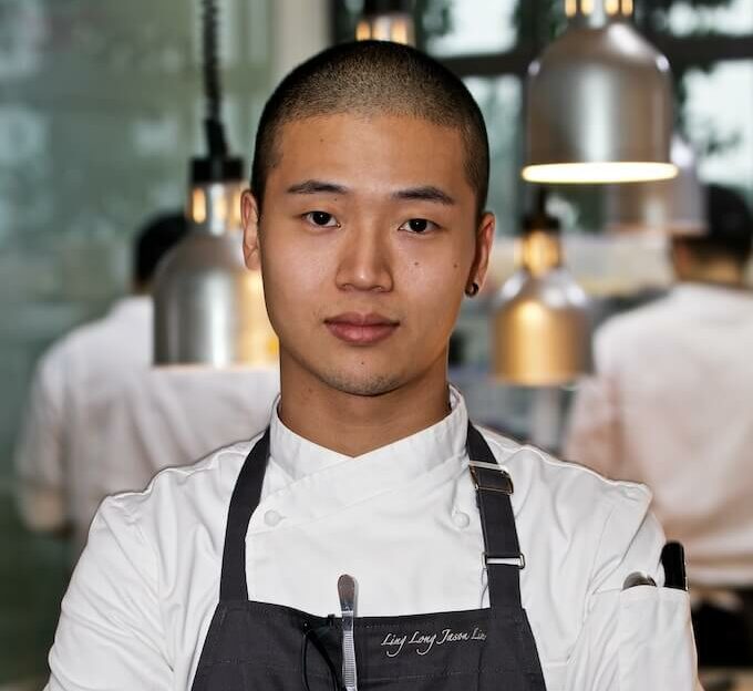 Chef Jason Liu in his new Beijing restaurant, Ling Long