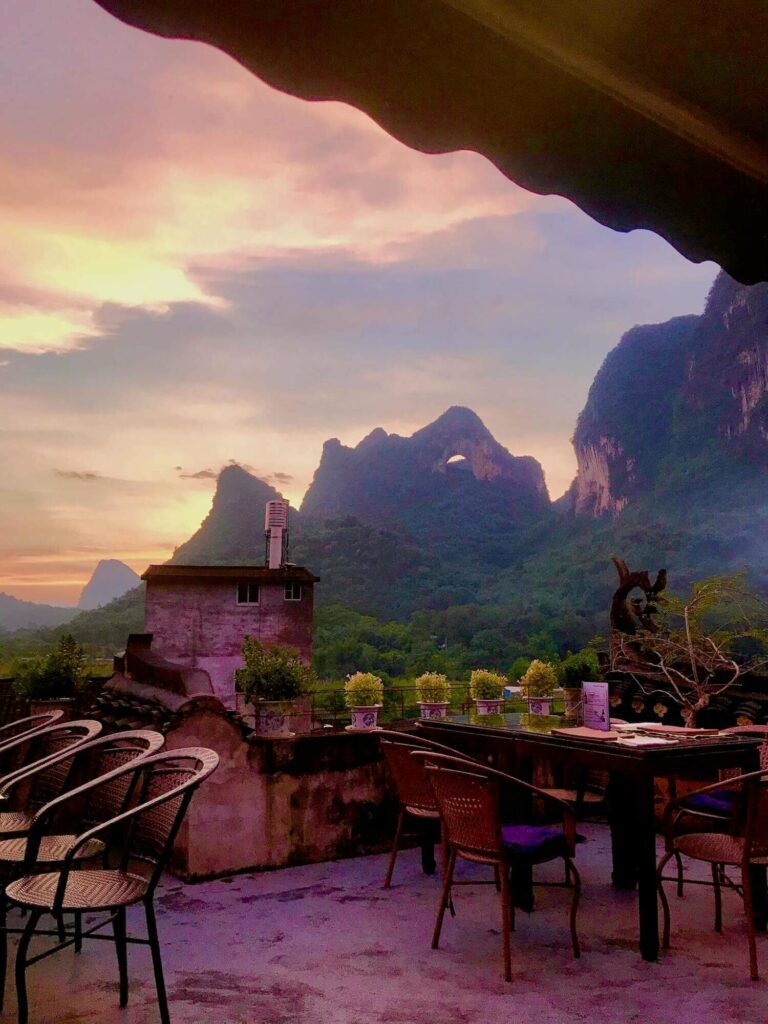 Yangshuo Luna Restaurant and Moon Hill Sunset